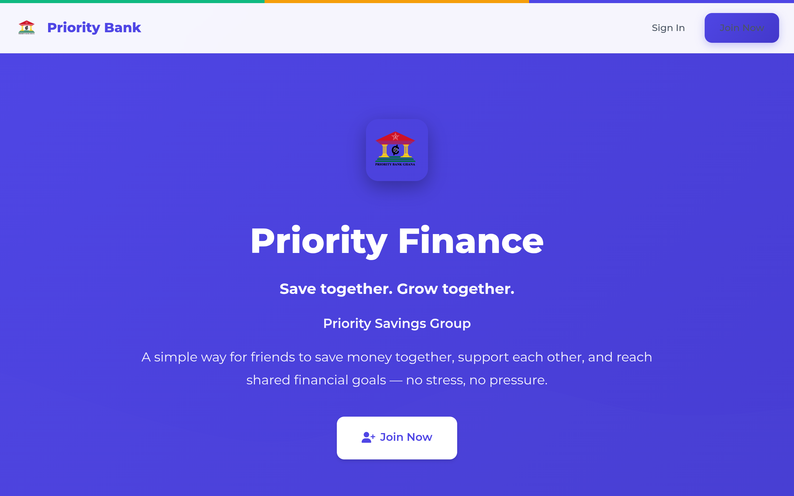 Priority Banking System website preview