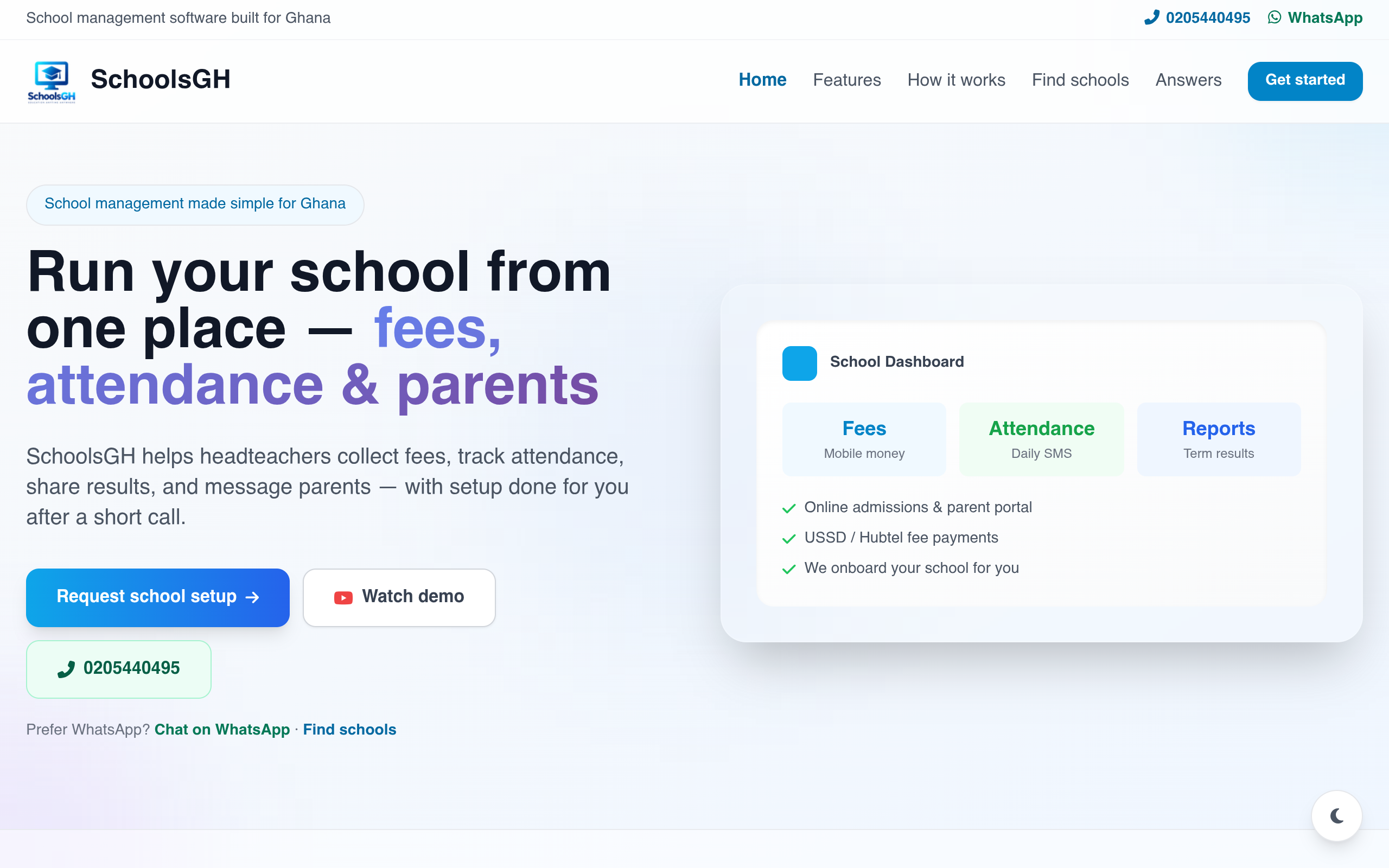 SchoolsGH website preview